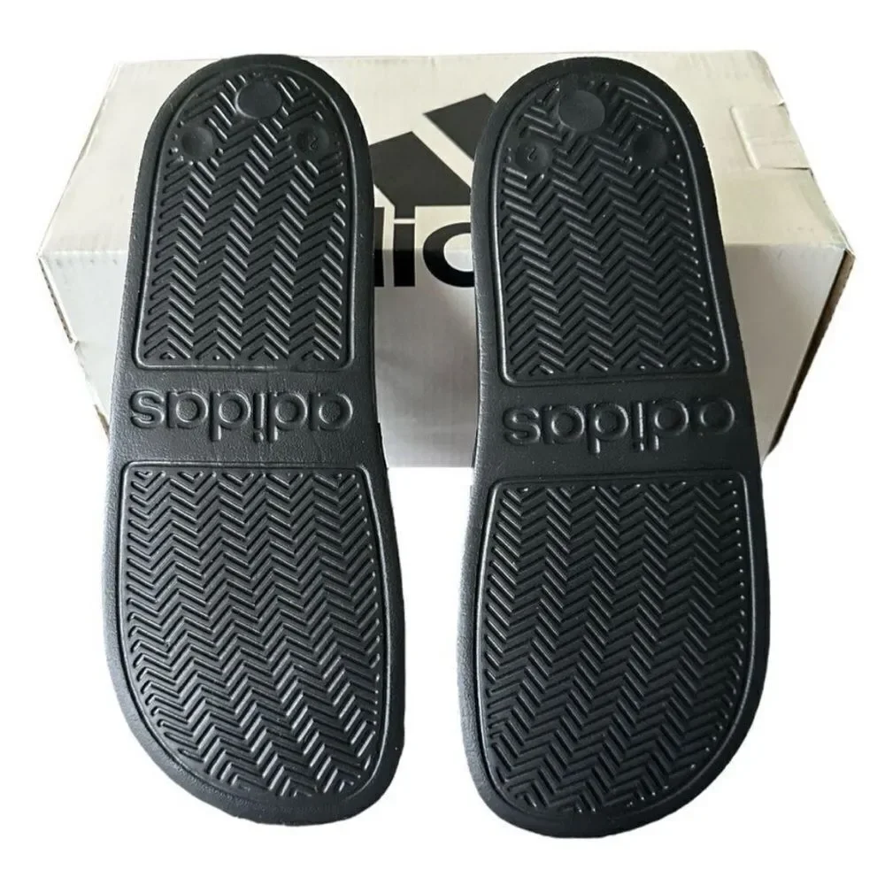 Adidas Adilette Shower Slides Black White Kids Unisex Size 2 New